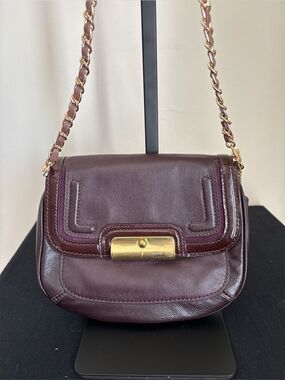 Coach Kristin Plum Purple Leather Crossbody Bag w/ Gold Hardware & Hangtag Y2K